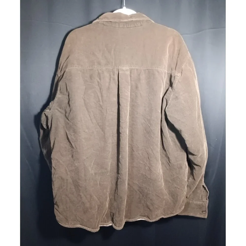 Chaps Denim XXL Brown Corduroy Plaid Fleece‑Lined Barn Coat Jacket
